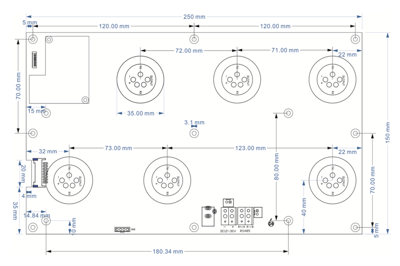 高精度大氣六參數(shù)監(jiān)測(cè)模塊產(chǎn)品尺寸圖 高精度大氣六參數(shù)監(jiān)測(cè)模塊產(chǎn)品尺寸圖